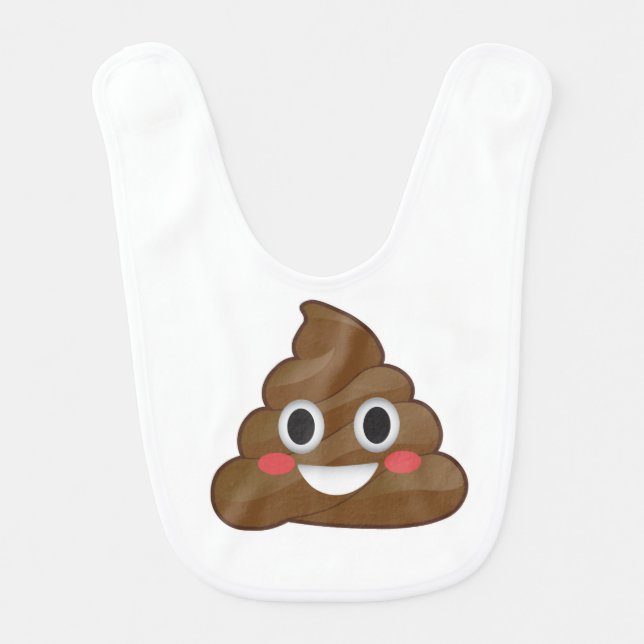 Customizable Baby Poop Emoji Infant Food Bib (Front)