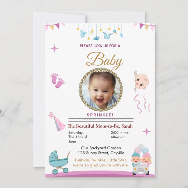 Customizable Baby Sprinkle Invitation (Front)