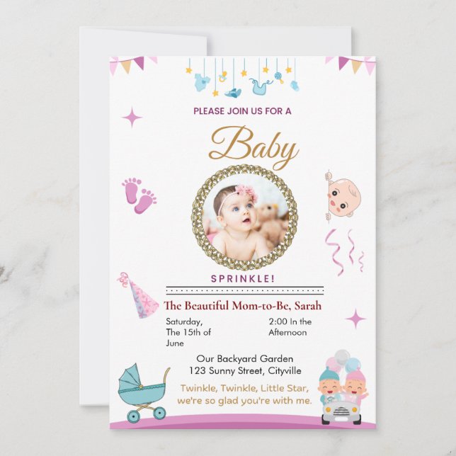 Customizable Baby Sprinkle Invitation (Front)
