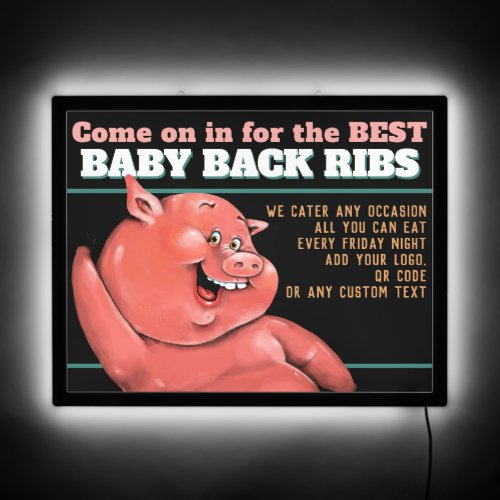 CUSTOMIZABLE BabyBack Ribs BBQ Barbeque  LED Sign
