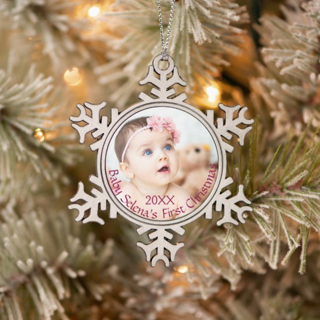 Customizable Baby's First Christmas Ornament (Tree)