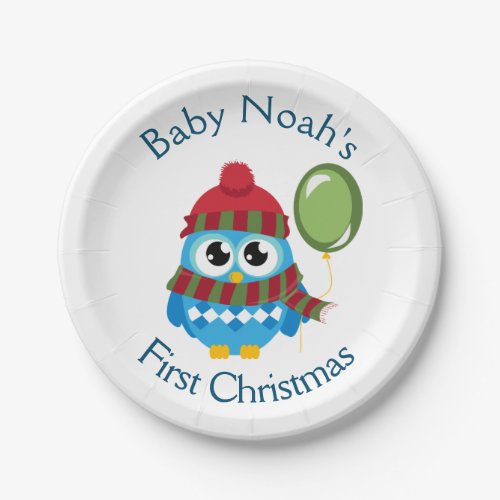 Customizable Babys First Christmas Paper Plates