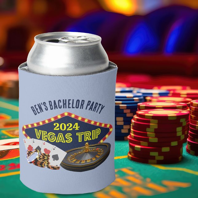 Customizable Bachelor Party Las Vegas Trip Casino Can Cooler (Creator Uploaded)