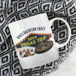 Customizable Bachelor Party Las Vegas Trip Casino Coffee Mug<br><div class="desc">Customize your own bachelor party trip mugs for a Las Vegas getaway. A cool personalized mug featuring gambling casino staples such as a deck of cards,  poker chips,  and roulette wheel with Vegas Trip in yellow script. Fun gambler keepsake favor for your groomsmen and best man.</div>