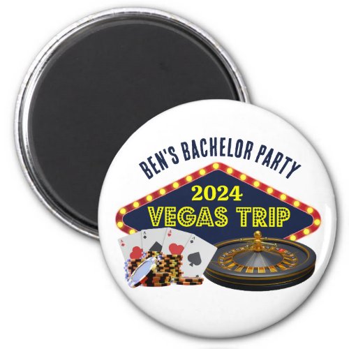 Customizable Bachelor Party Las Vegas Trip Casino Magnet