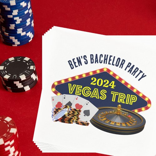 Customizable Bachelor Party Las Vegas Trip Casino Napkins