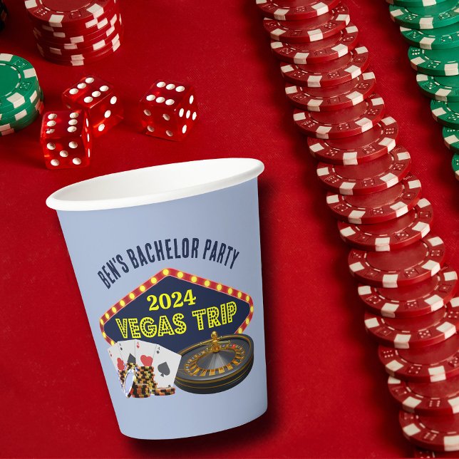 Customizable Bachelor Party Las Vegas Trip Casino Paper Cups (Creator Uploaded)