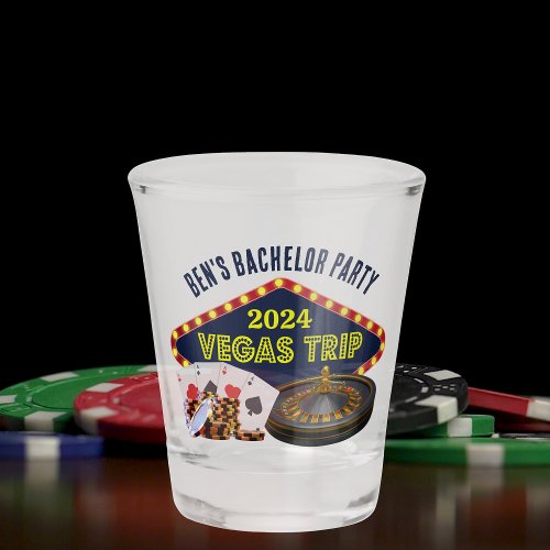 Customizable Bachelor Party Las Vegas Trip Casino Shot Glass