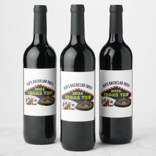 Customizable Bachelor Party Las Vegas Trip Casino Wine Label