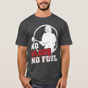 Customizable Back Print No Blood Lacrosse T-Shirt