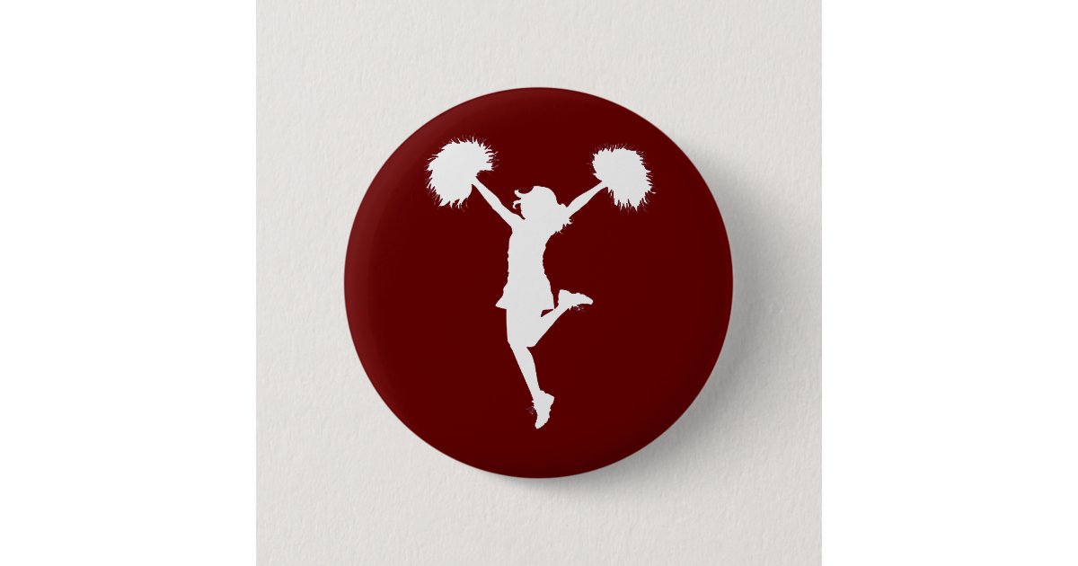 Customizable Background Cheerleader Cheerleading Pinback Button | Zazzle
