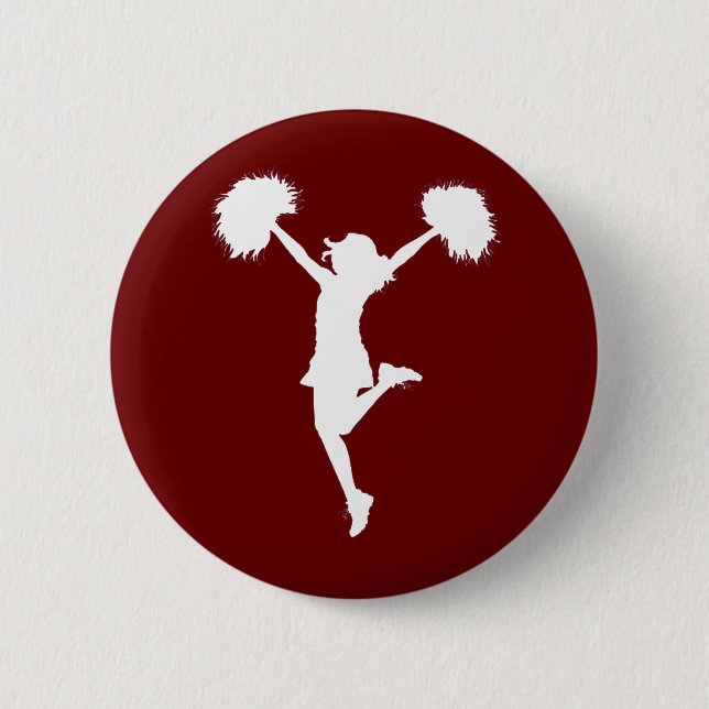 Customizable Background Cheerleader Cheerleading Pinback Button (Front)