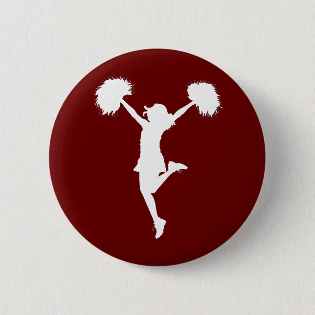 Customizable Background Cheerleader Cheerleading Pinback Button | Zazzle