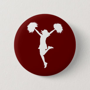 Customizable Background Cheerleader Cheerleading Pinback Button