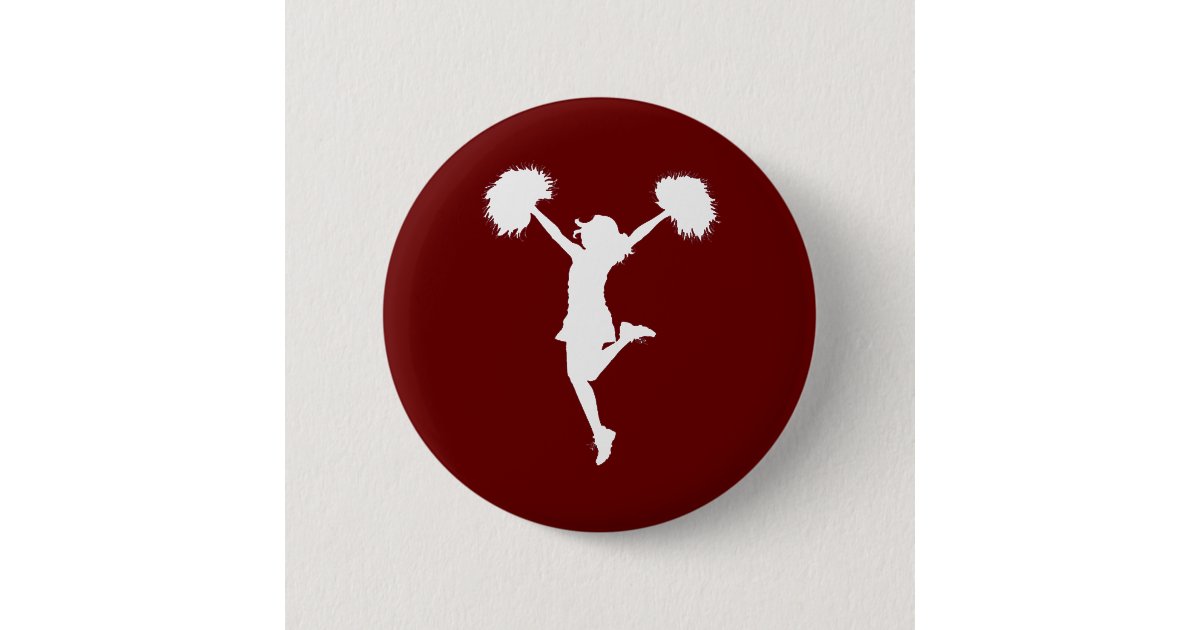 Customizable Background Cheerleader Cheerleading Pinback Button | Zazzle
