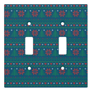 Customizable Background Color Ho-Ho-Ho Ugly Xmas Light Switch Cover