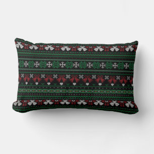 Customizable Background Color My Bells Ugly Xmas Lumbar Pillow