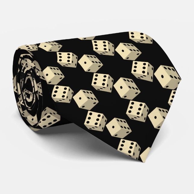 Customizable background colour Dice Games pattern Neck Tie (Rolled)