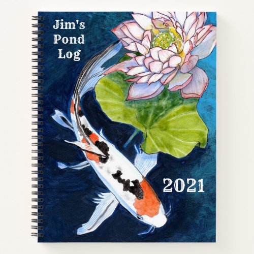 Customizable Backyard Pond Log Notebook