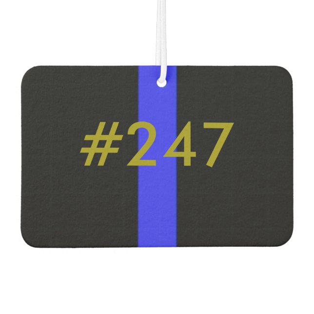 Customizable Badge Number Thin Blue Line Car Air Freshener (Front)