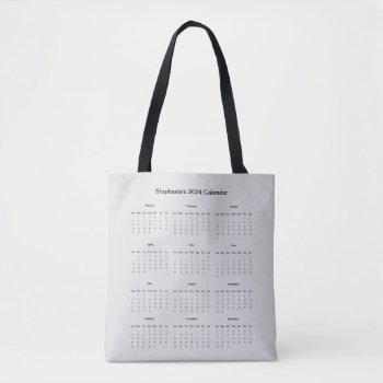 Customizable Bag With 2024 Calendar by debscreative at Zazzle