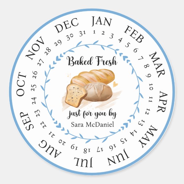 Customizable Baked Fresh Just For You Food Sticker (Front)