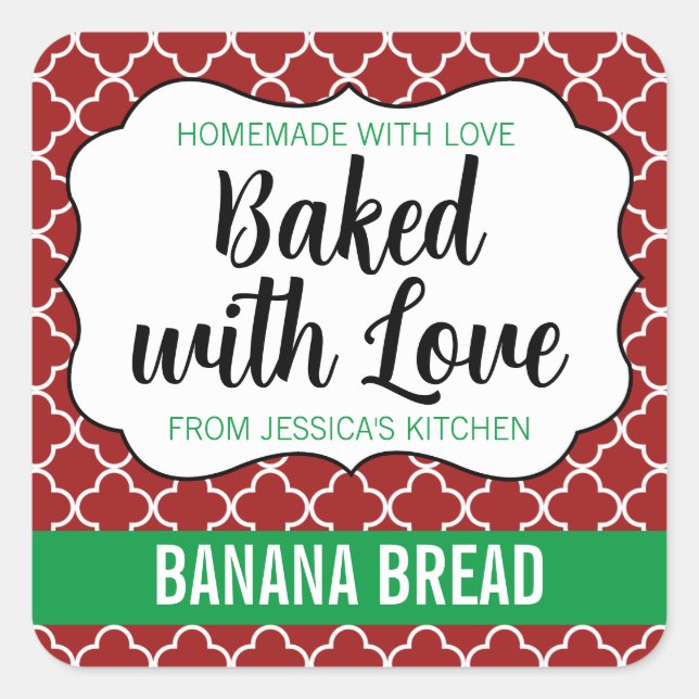 Customizable Baked with Love Label HM001_03sqv1 (Front)