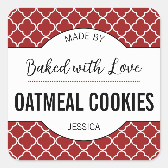 Customizable Baked with Love Label HM001_06sqv1 (Front)