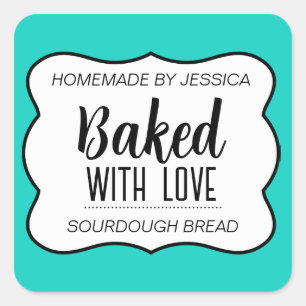 Customizable Baked with Love Label HM012sqv3