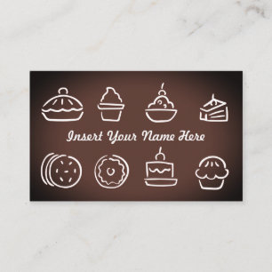 Customizable baker pastry chef brown business card