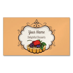Customizable baker pastry chef business card magnet