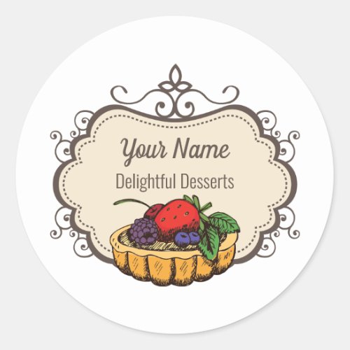 Customizable baker pastry chef classic round sticker