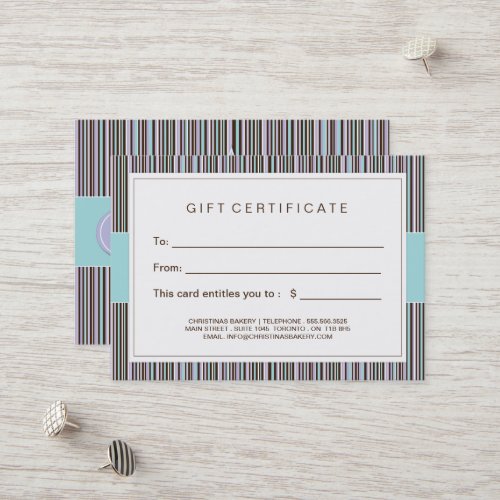 Customizable Bakery Gift Certificate