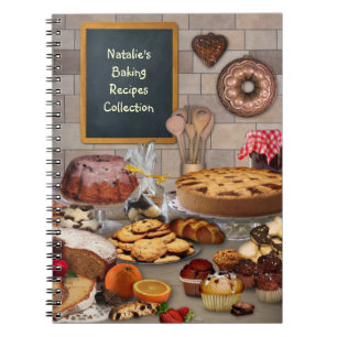 (Customizable) Baking Recipes Notebook