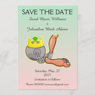 Customizable Ball And Chain Save the Date