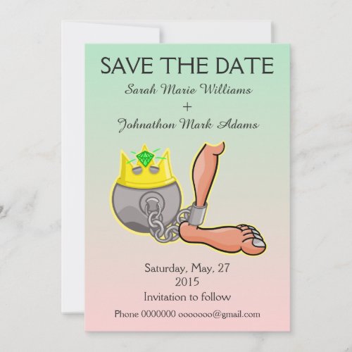 Customizable Ball And Chain Save the Date