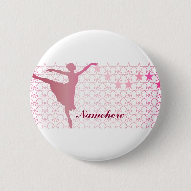 Customizable: Ballerina Pinback Button (Front)