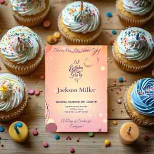 Customizable Balloon Birthday with Adorable Puppy Invitation