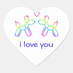 Customizable Balloon Dogs Heart Sticker