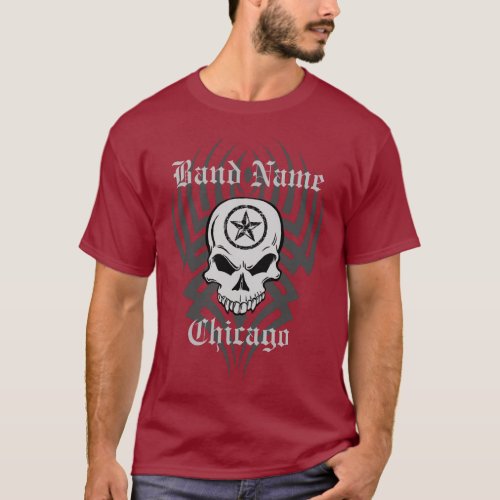 Customizable Band Name Skull T_Shirt