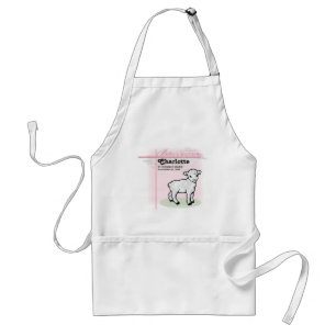 Customizable, Baptism, Pink, Girl, Lamb Adult Apron