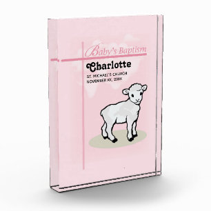 Customizable, Baptism, Pink, Girl, Lamb Award