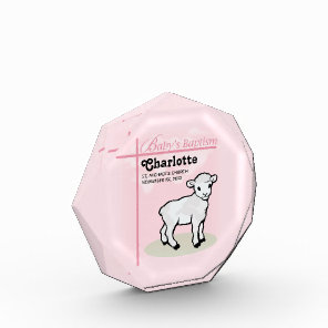 Customizable, Baptism, Pink, Girl, Lamb Award