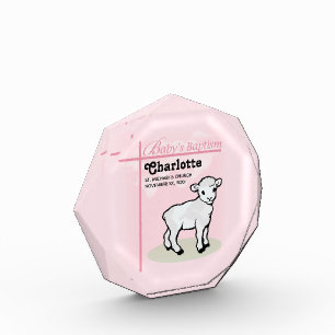 Customizable, Baptism, Pink, Girl, Lamb Award
