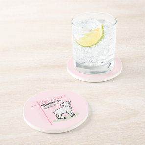 Customizable, Baptism, Pink, Girl, Lamb Coaster