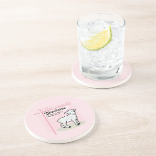 Customizable, Baptism, Pink, Girl, Lamb Coaster