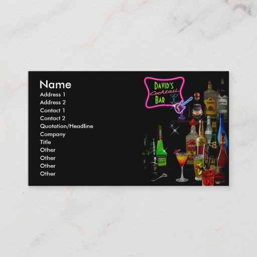 Customizable Customizable Bar Business Cards