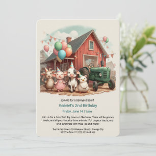 Customizable Barnyard Animal Birthday Invitation