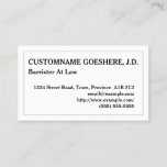 [ Thumbnail: Customizable Barrister at Law Business Card ]