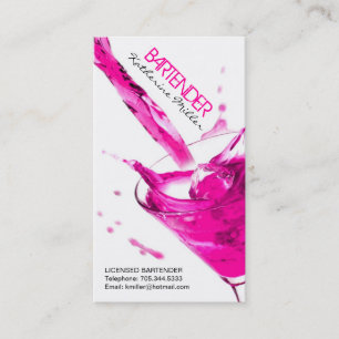 Customizable Bartender Business Card